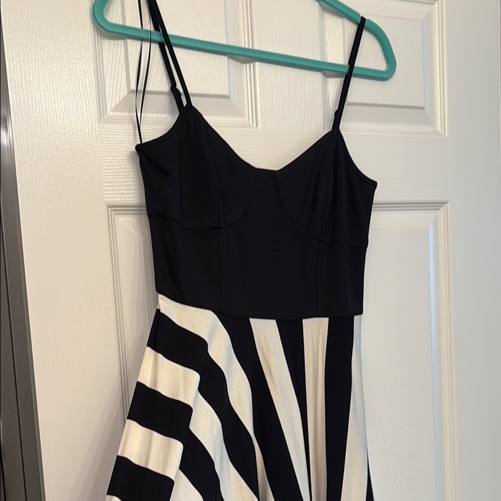 Trina Turk Black and White Strapless Dress